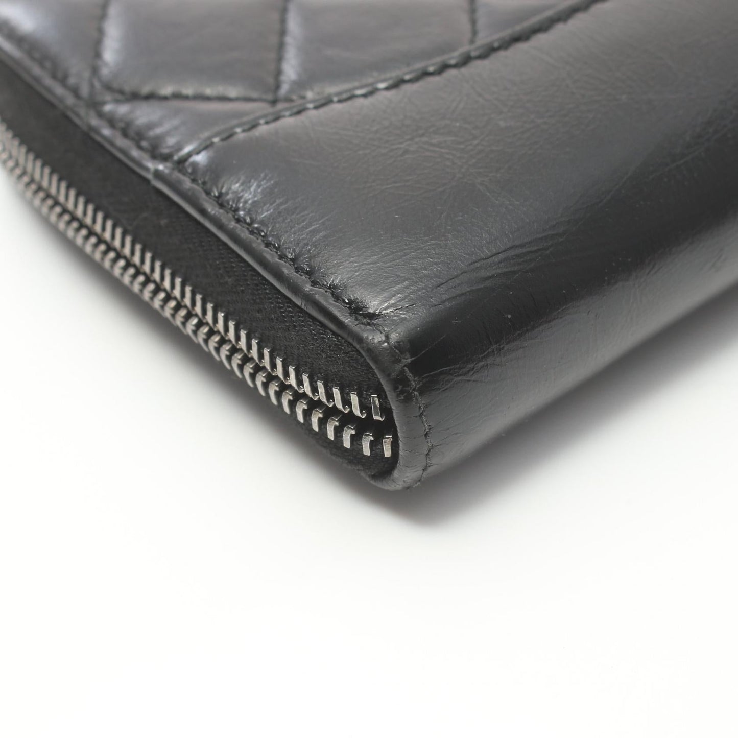 Chanel Quilted Leather Zip Around Wallet Leather Long Wallet in New Condition