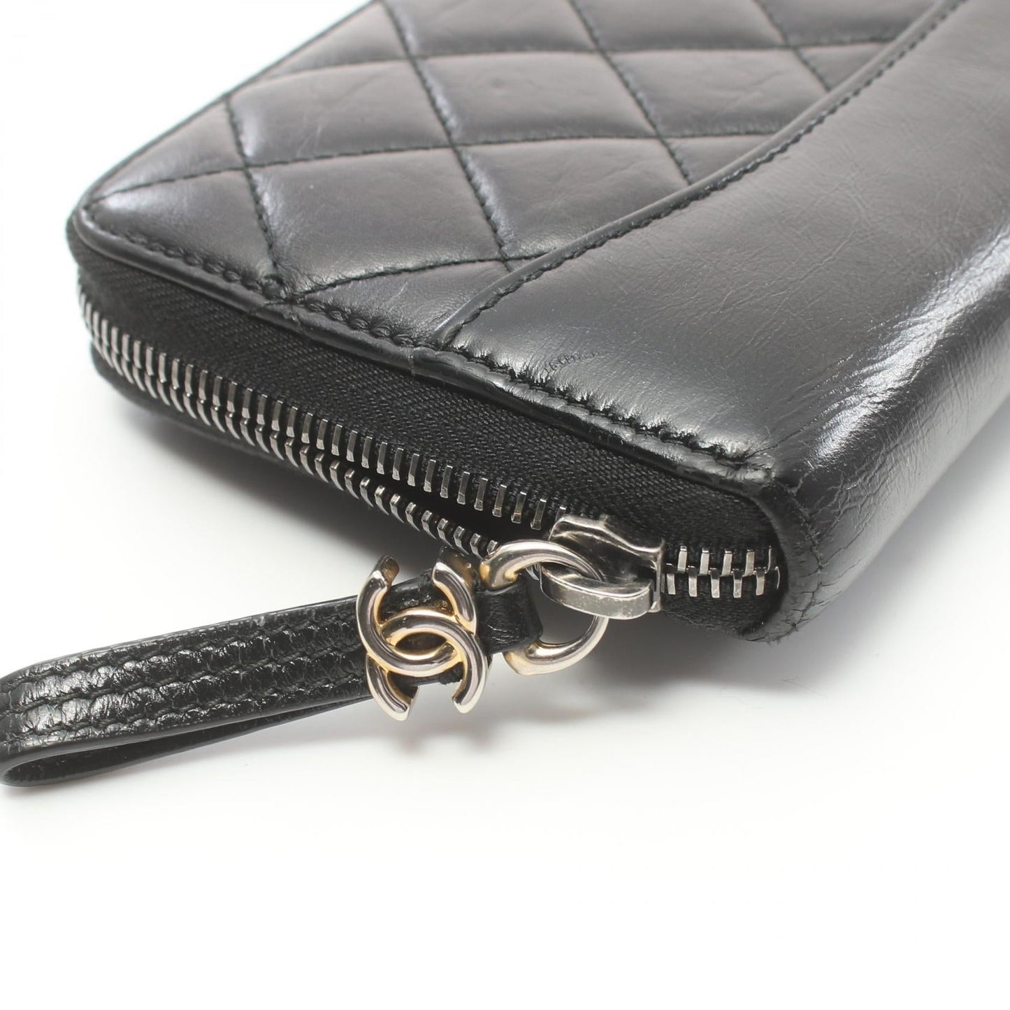 Chanel Quilted Leather Zip Around Wallet Leather Long Wallet in New Condition