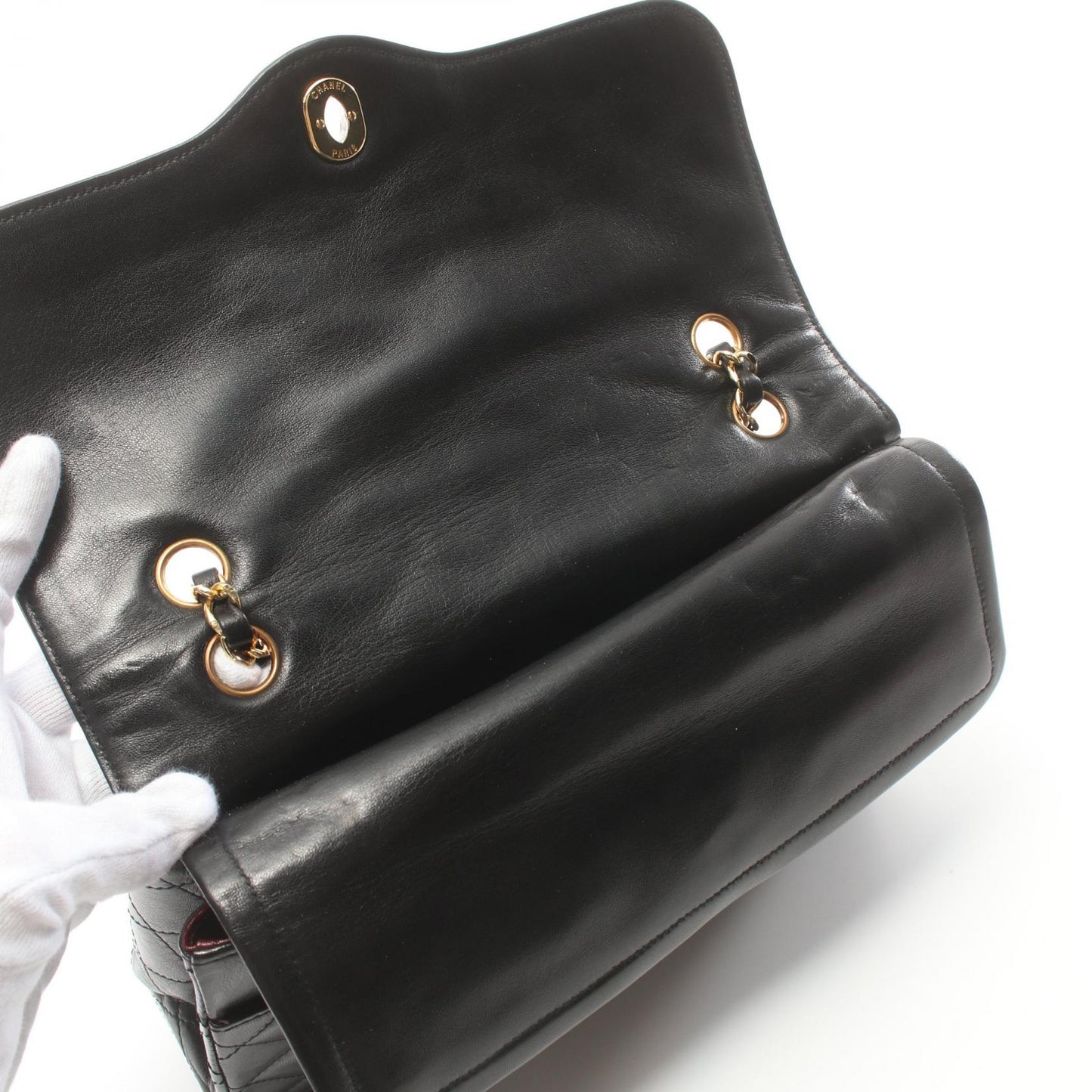 Chanel MATRASSE W Flap Chain Shoulder Bag Leather Shoulder Bag 2419589 in New Condition