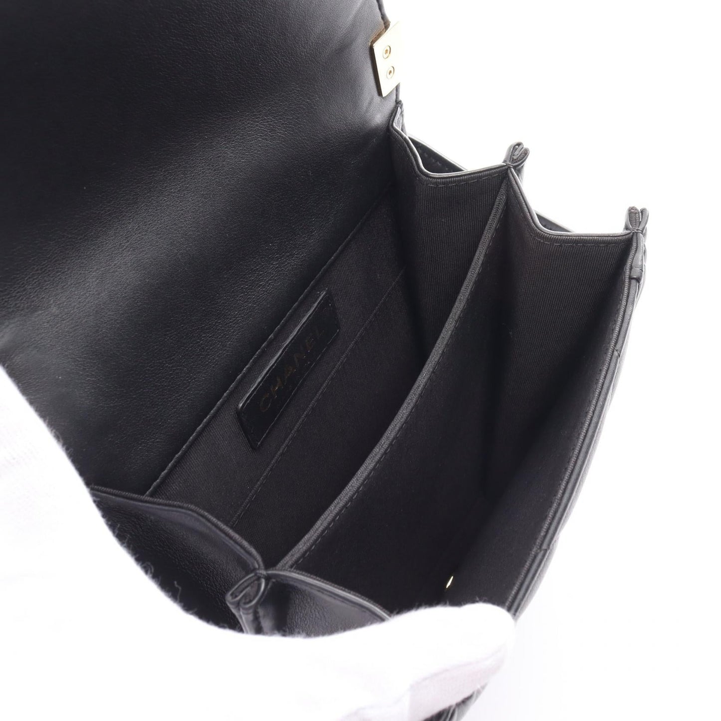 Chanel Boy V-Stitch Lambskin Shoulder Bag