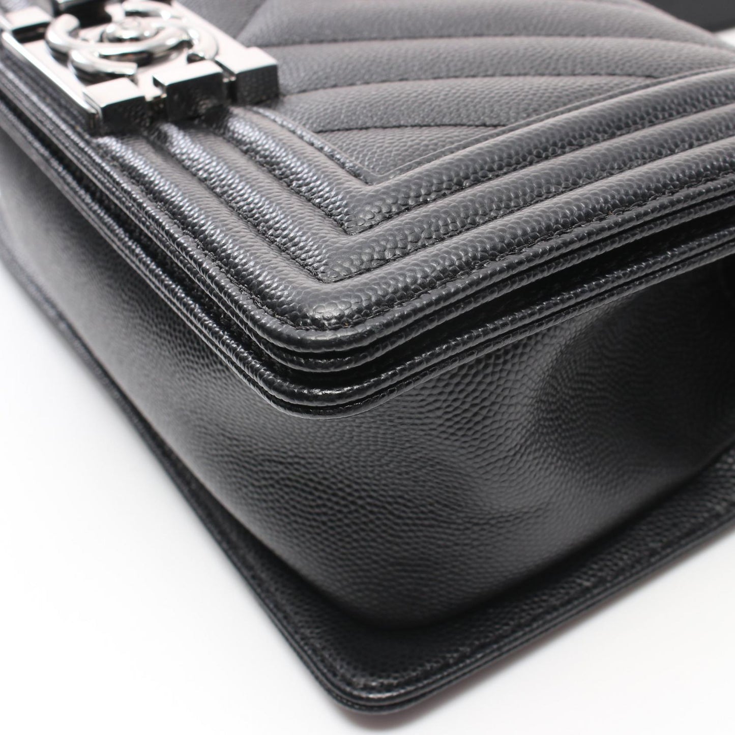 Chanel Boy Small Chevron Shoulder Bag Black