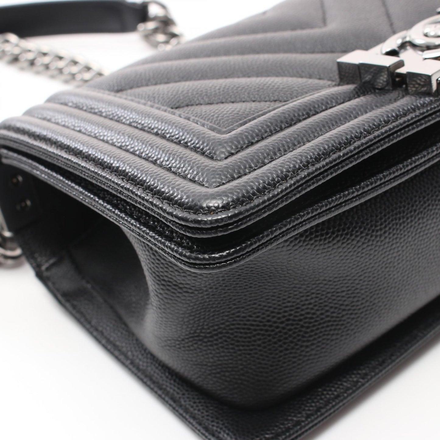 Chanel Boy Small Chevron Shoulder Bag Black
