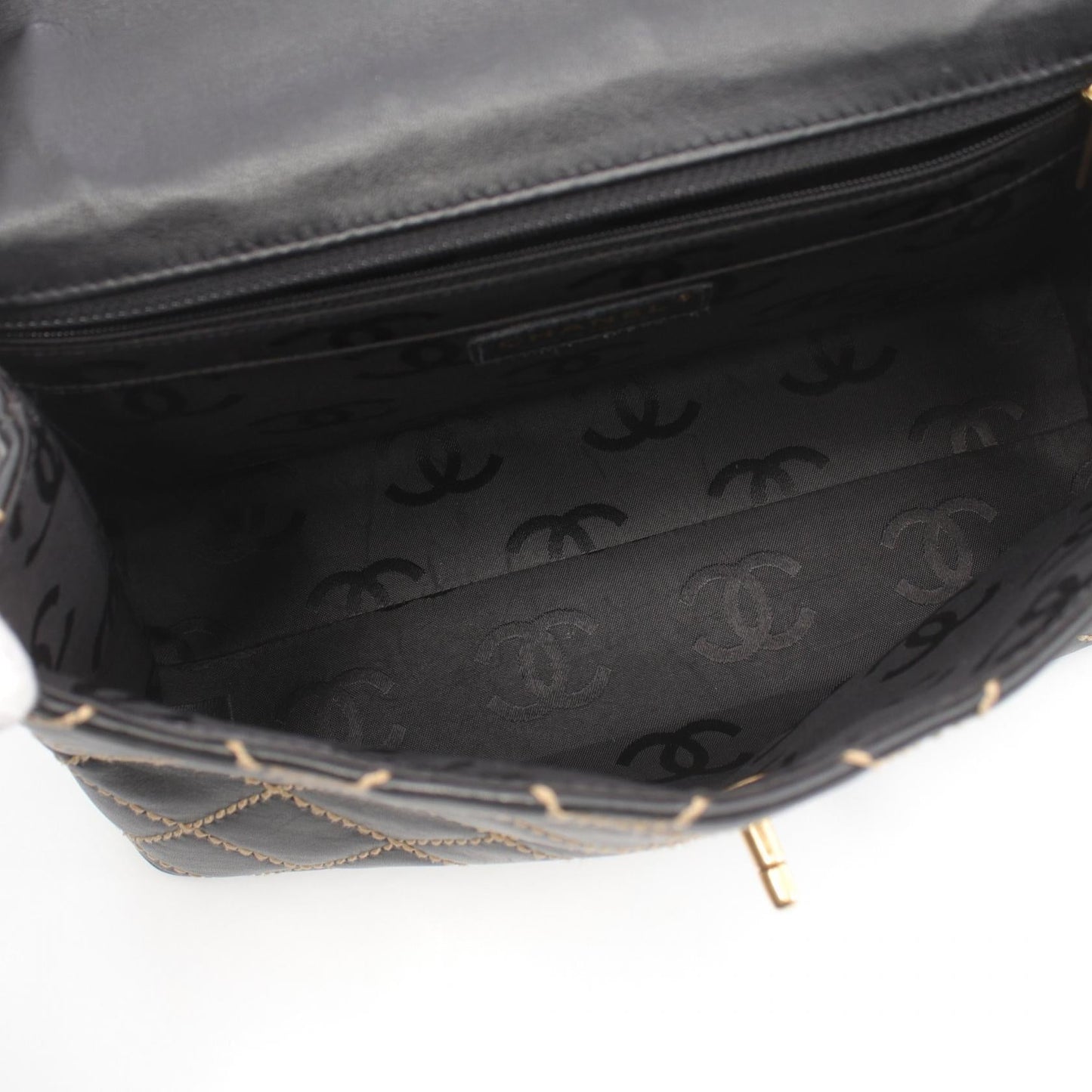 Chanel Wild Stitch Leather Handbag Black