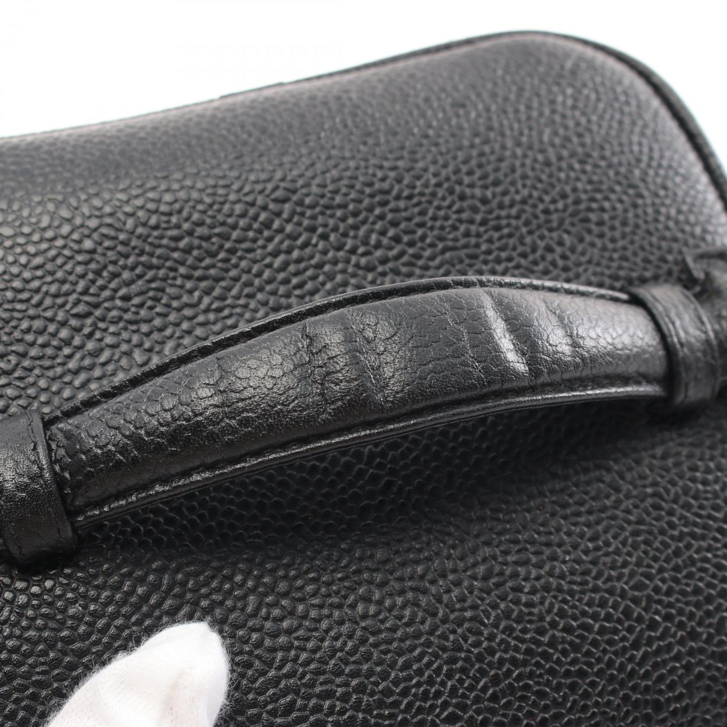 Chanel Caviar Skin Coco Mark Handbag Black
