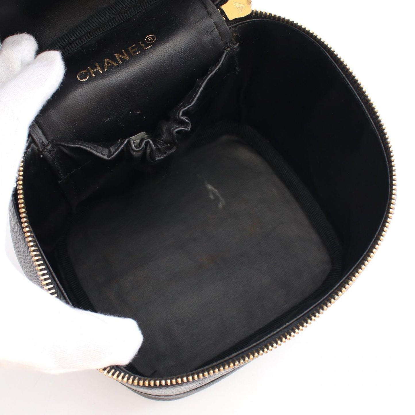 Chanel Caviar Skin Coco Mark Handbag Black