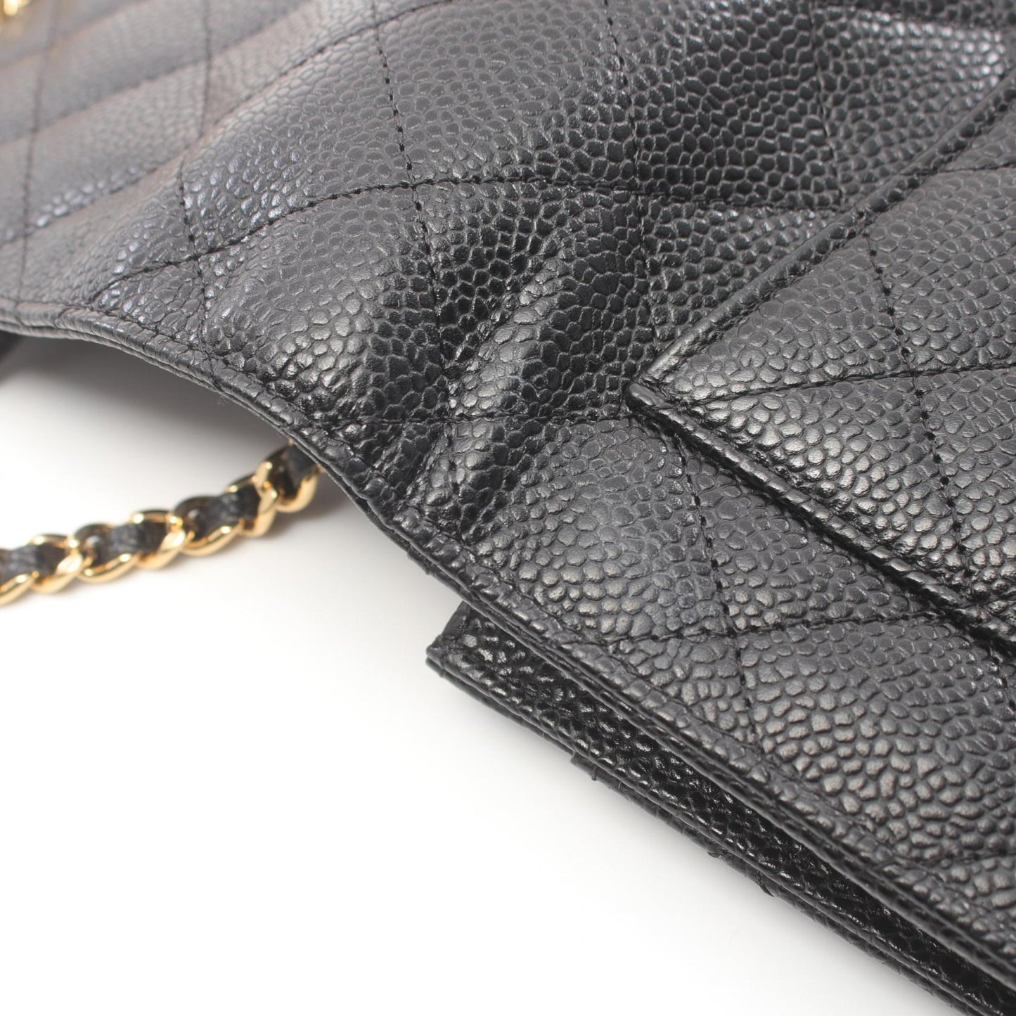 Chanel Caviar Skin Matelasse Shoulder Bag Black