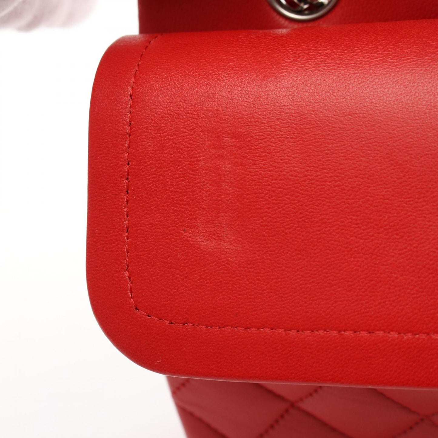 Chanel Matelasse W Flap Shoulder Bag Red