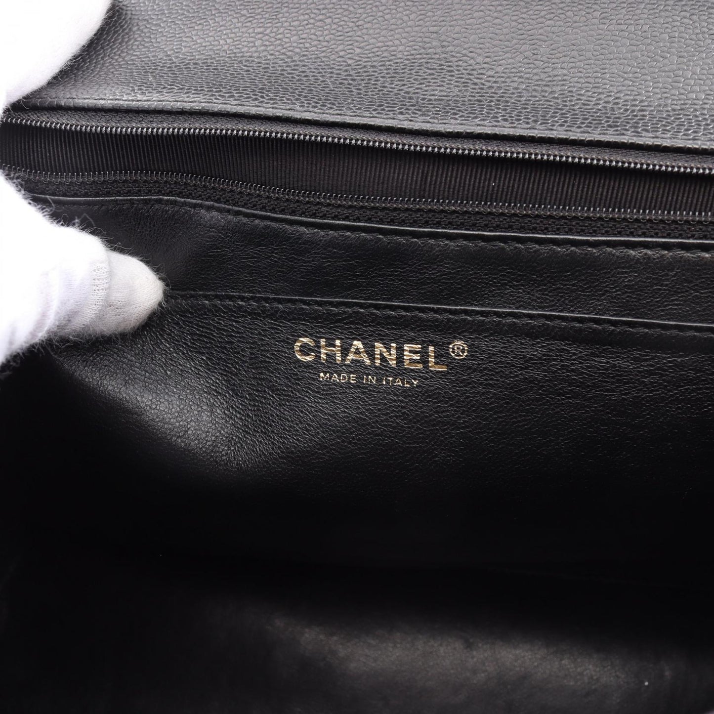 Chanel Matelasse Handbag Caviar Skin Black