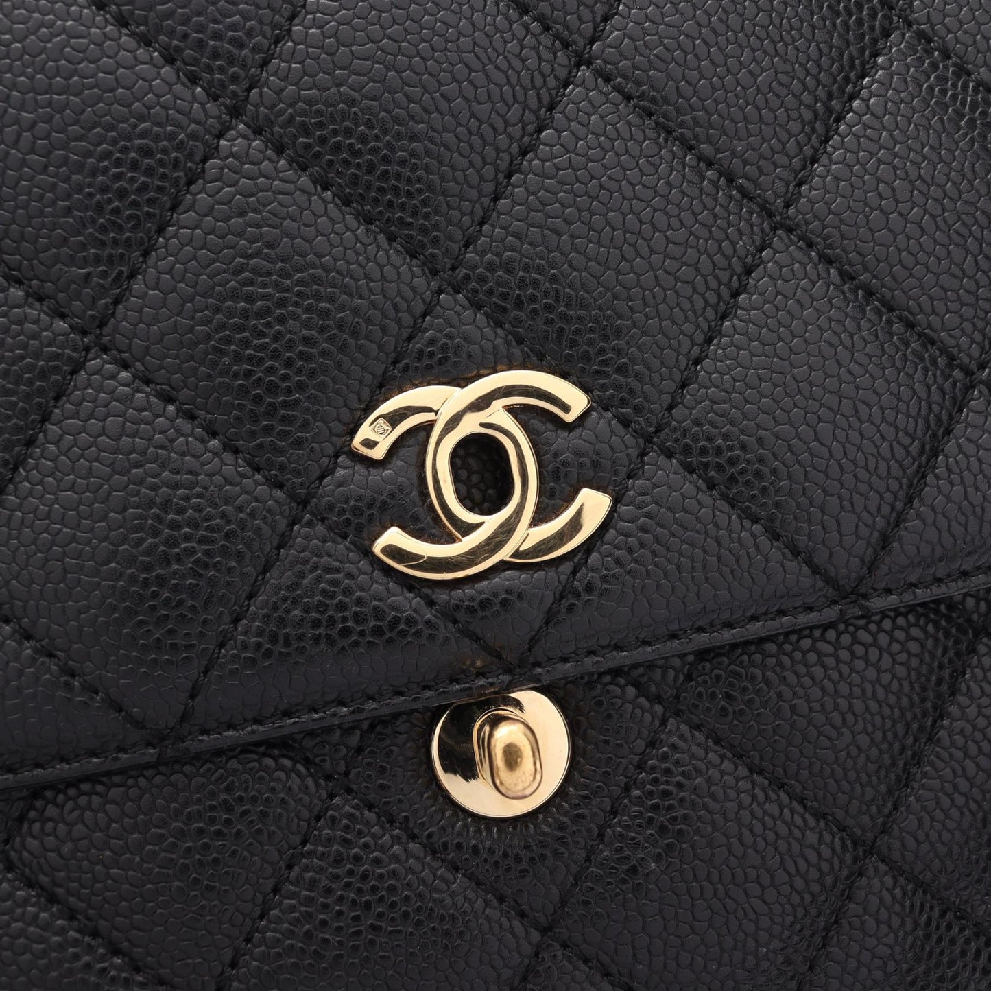 Chanel Matelasse Handbag Caviar Skin Black