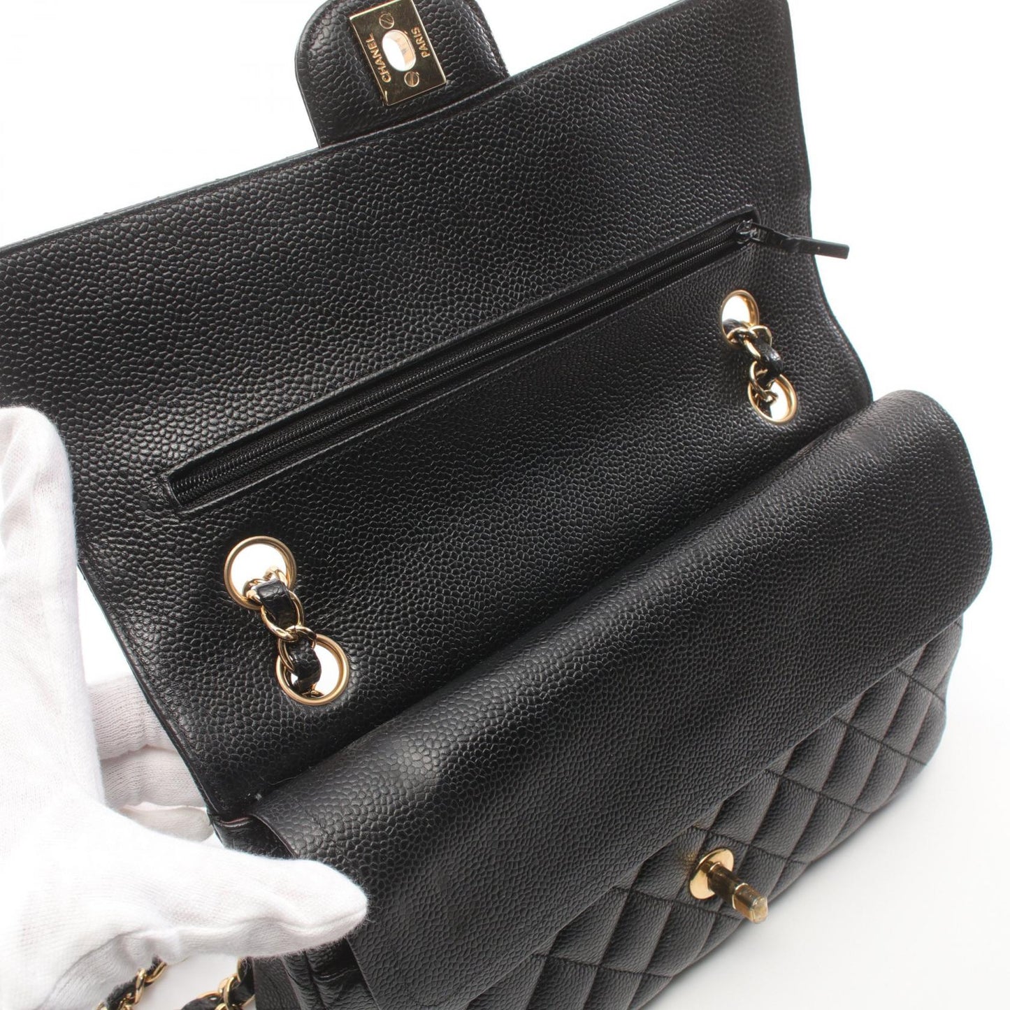 Chanel Caviar Skin Matelasse Flap Shoulder Bag