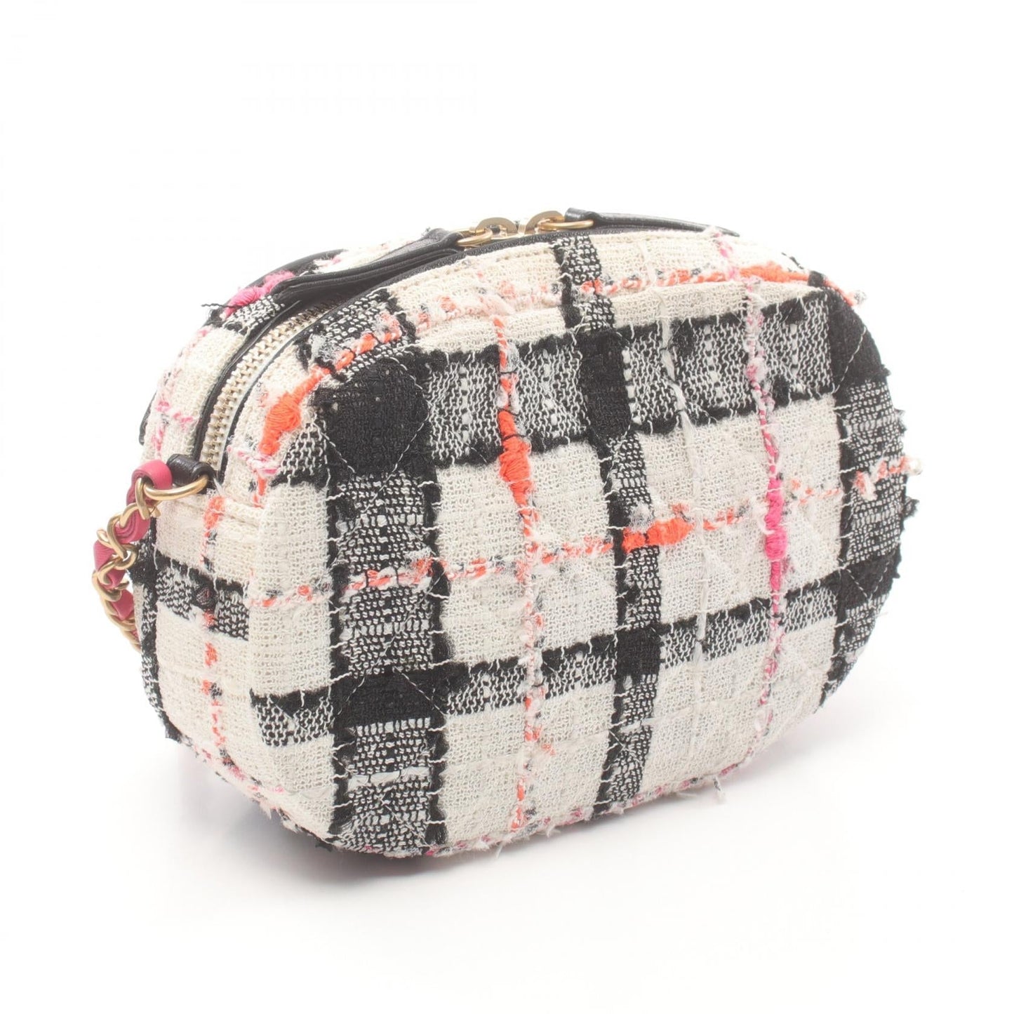 Chanel Coco Mark Fabric Leather Shoulder Bag