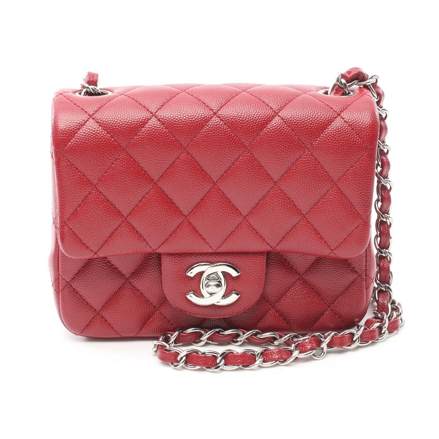 Chanel Mini Matelasse Shoulder Bag Red