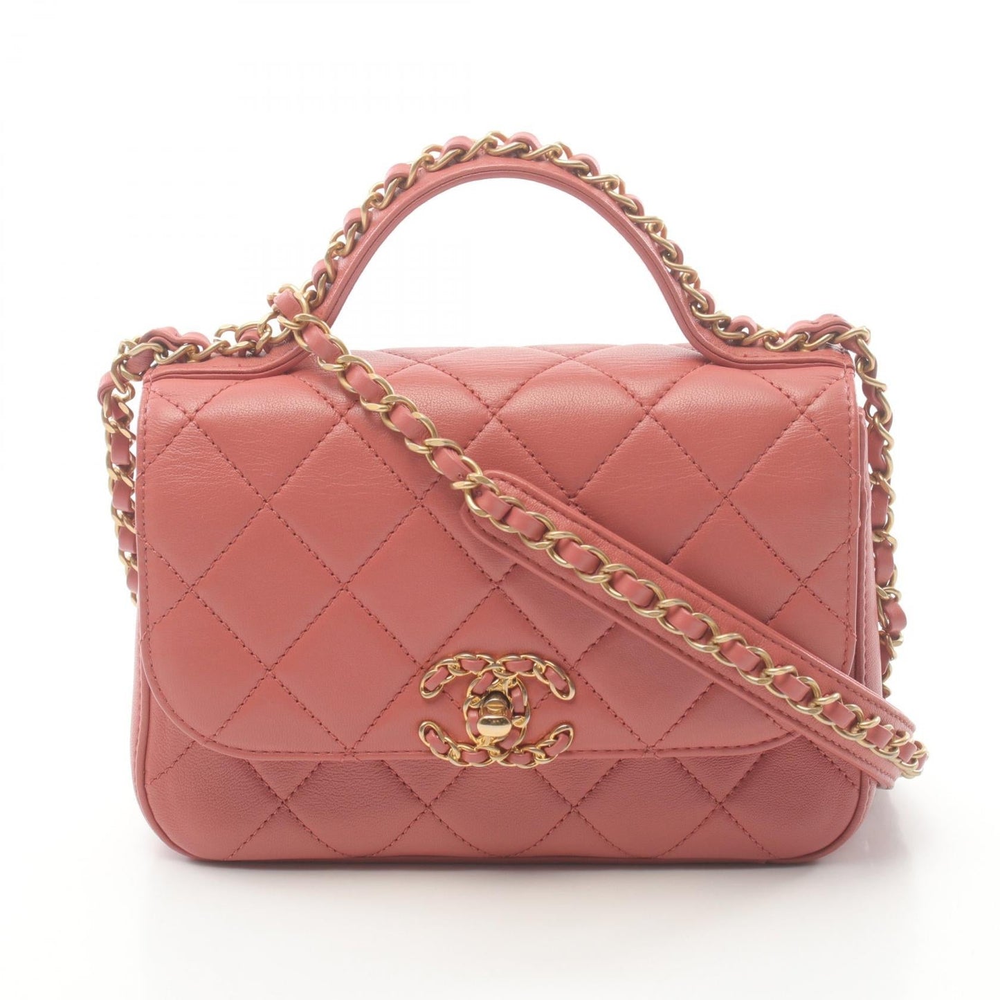 Chanel 19 Lambskin Shoulder Bag Pink