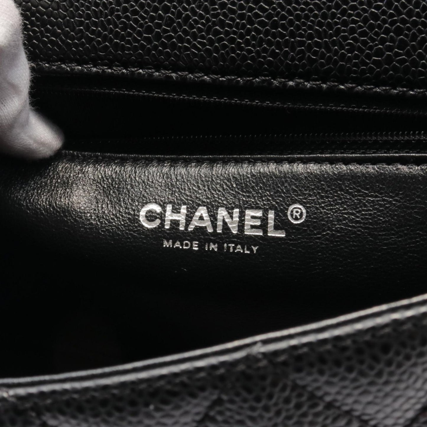 Chanel Matelasse Handbag Caviar Skin Black