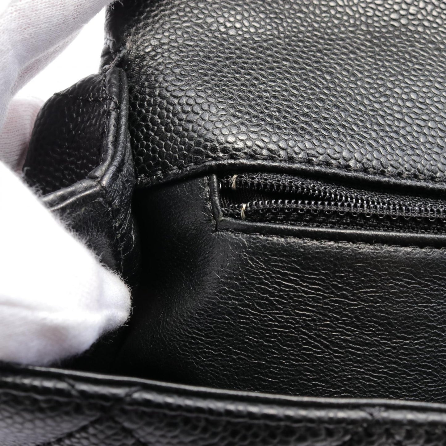 Chanel Matelasse Handbag Caviar Skin Black