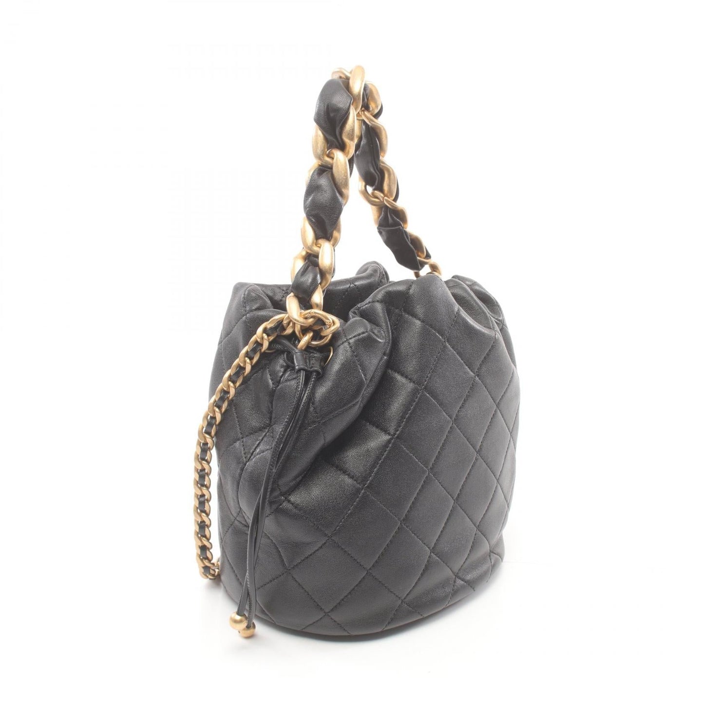 Chanel Leather Matelasse Shoulder Bag Black
