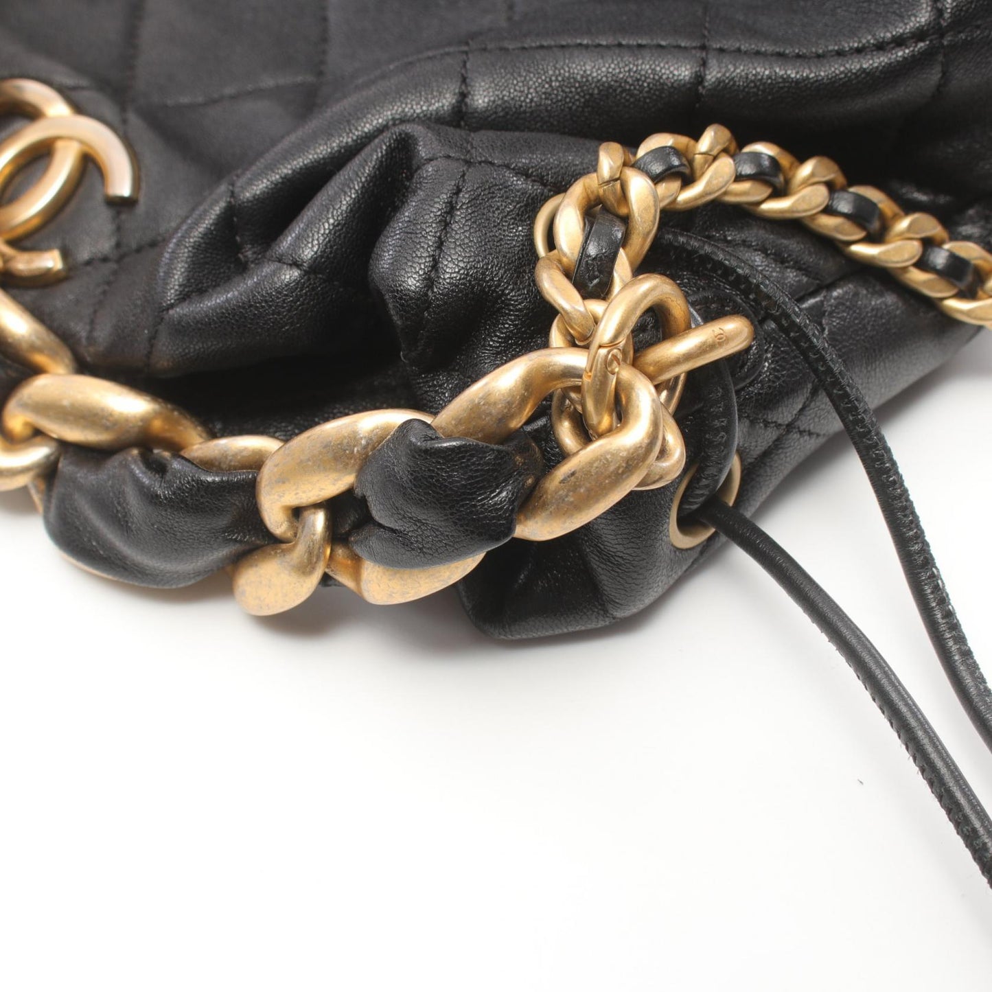 Chanel Leather Matelasse Shoulder Bag Black