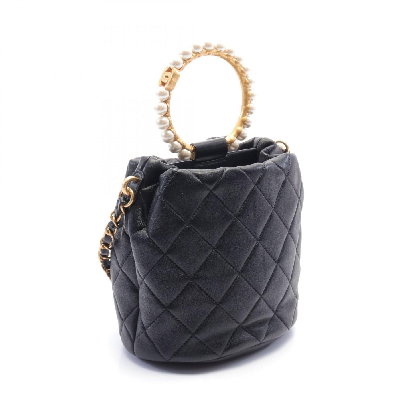Chanel Leather Matelasse Shoulder Bag Black