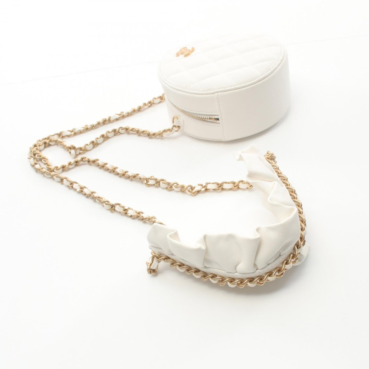 Chanel Matelasse Mini Shoulder Bag Lambskin White