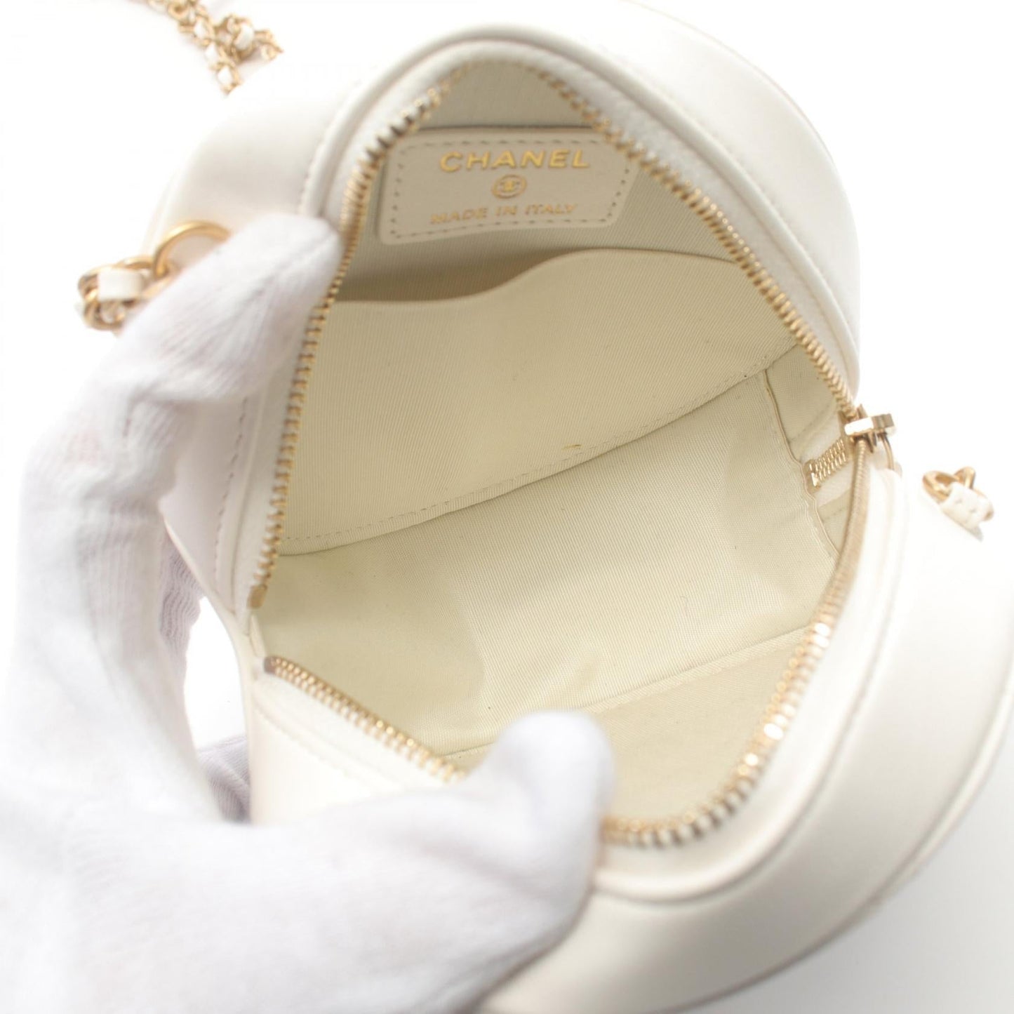 Chanel Matelasse Mini Shoulder Bag Lambskin White