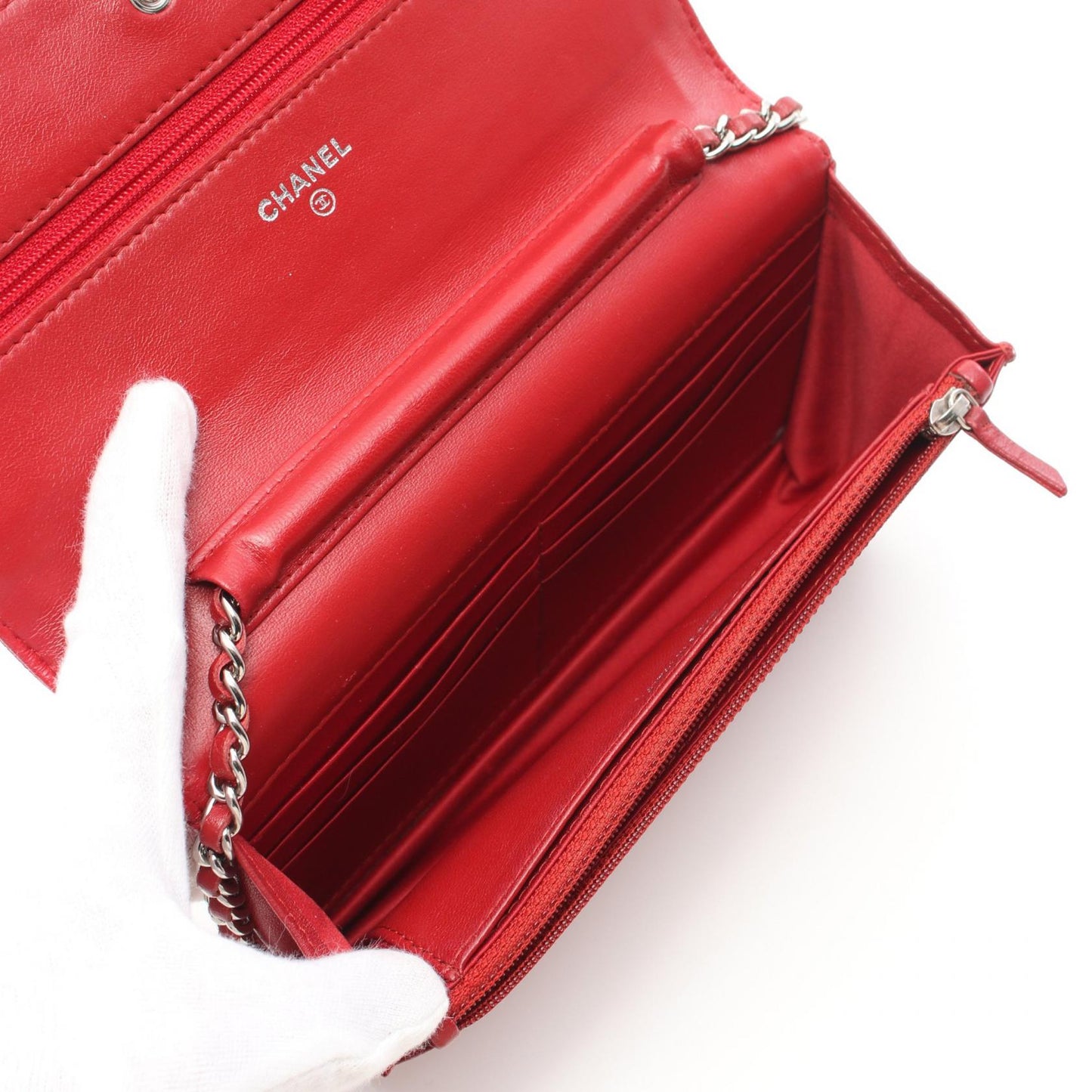 Chanel Camellia Lambskin Shoulder Bag Red