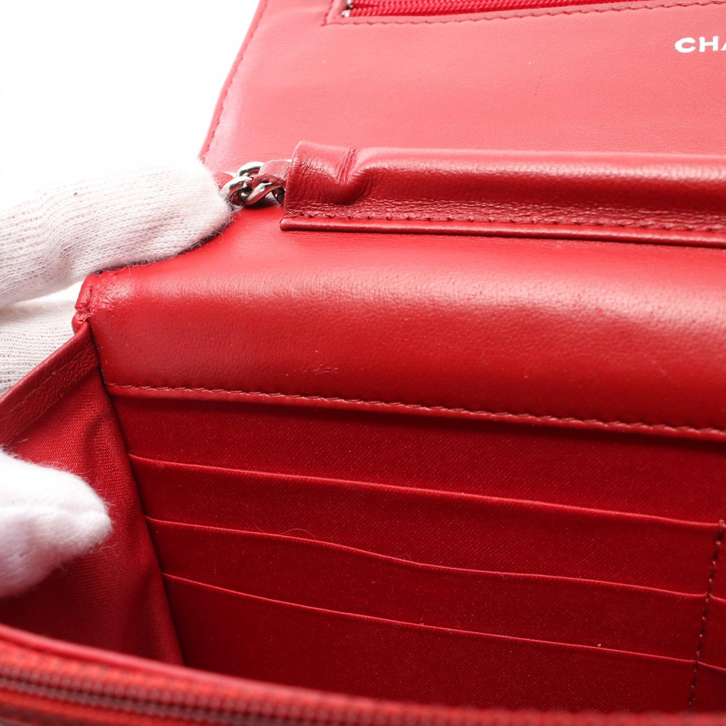 Chanel Camellia Lambskin Shoulder Bag Red