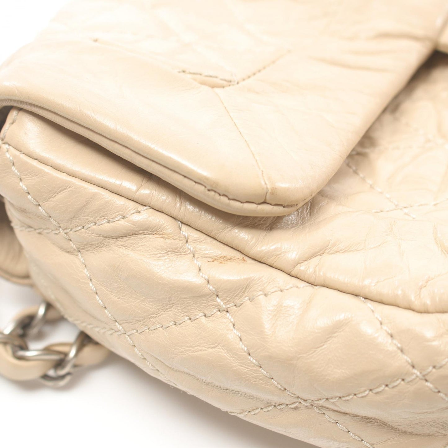 Chanel Leather Matelasse Shoulder Bag Beige