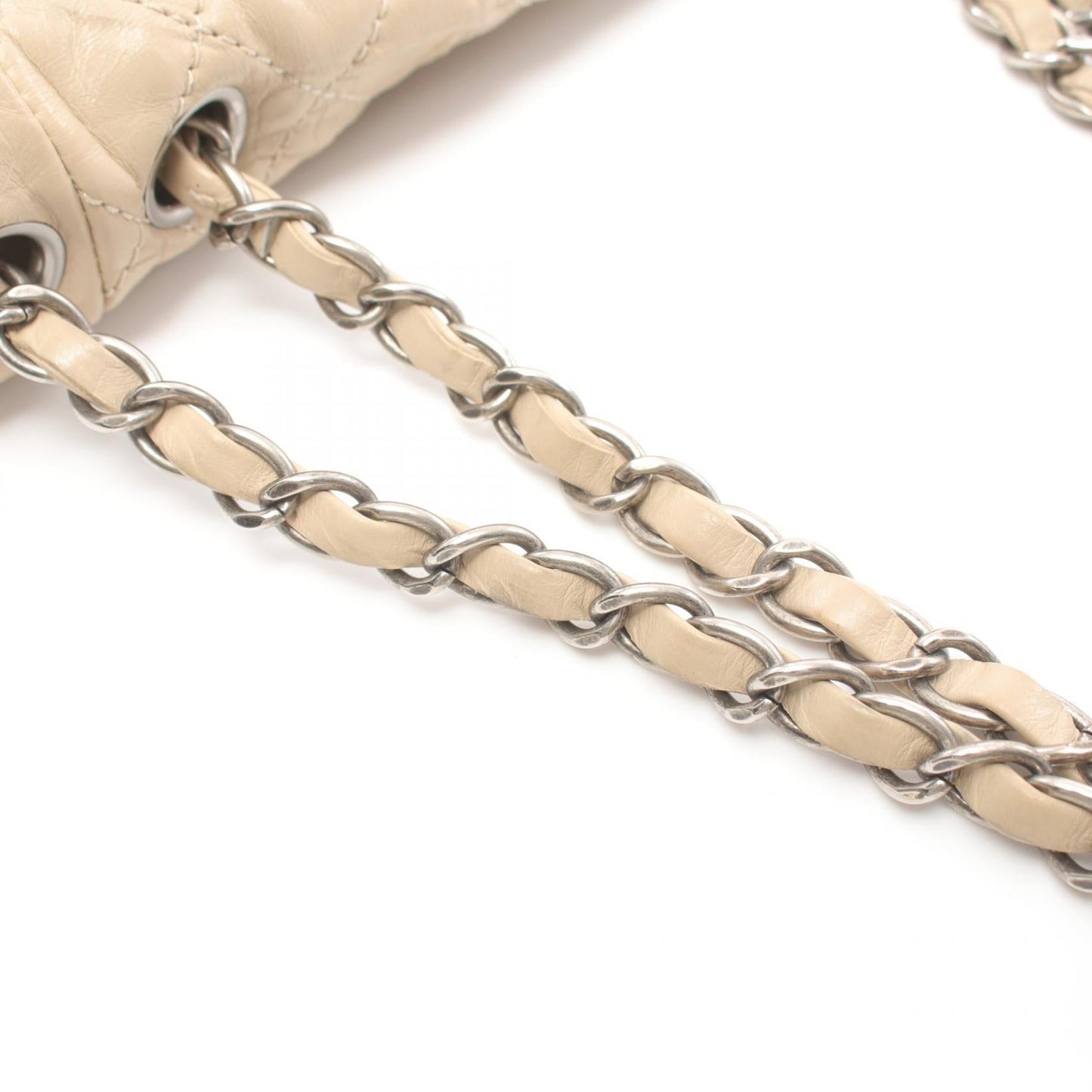 Chanel Leather Matelasse Shoulder Bag Beige