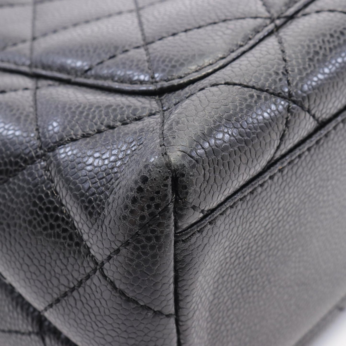 Chanel Matelasse Handbag Caviar Skin Black