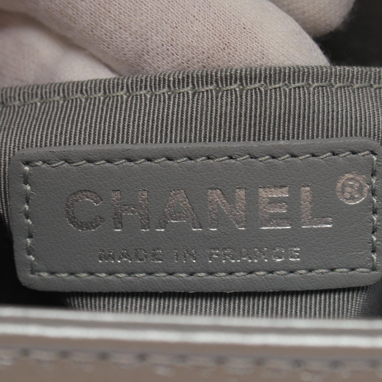 Chanel Boy Matelasse Shoulder Bag Gray A67085