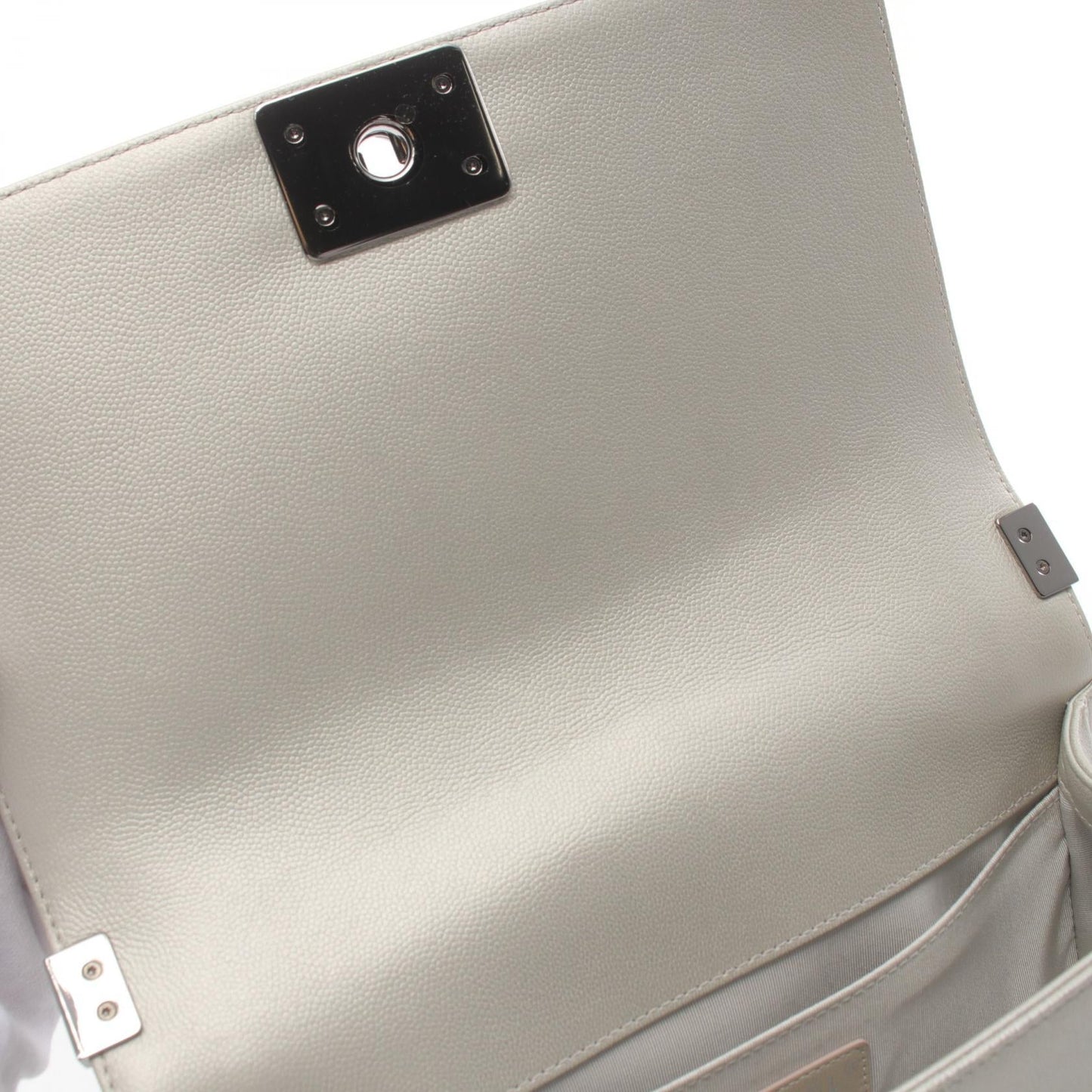 Chanel Boy Matelasse Shoulder Bag Silver