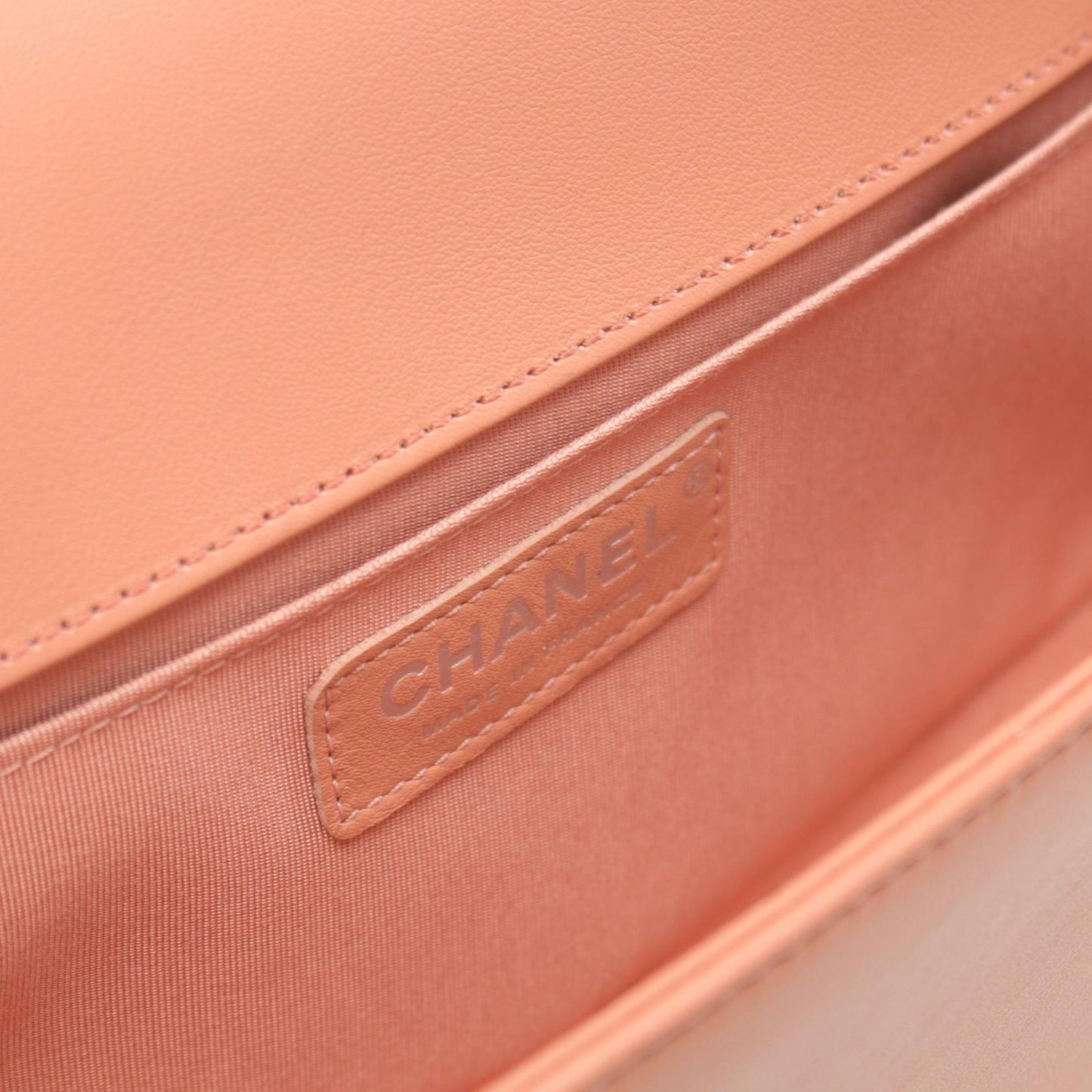 Chanel Boy Matelasse Leather Shoulder Bag Orange