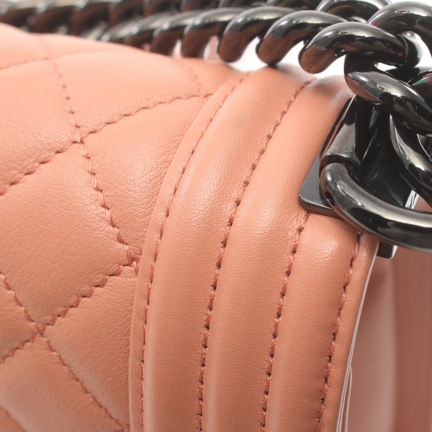 Chanel Boy Matelasse Leather Shoulder Bag Orange