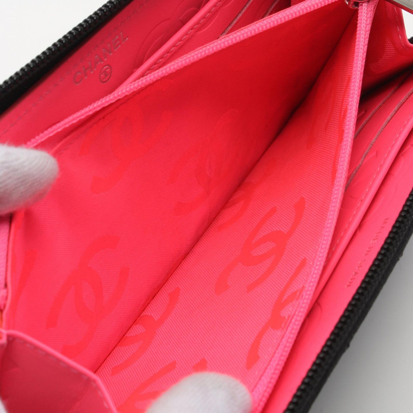 Chanel Cambon Line Leather Long Wallet Black