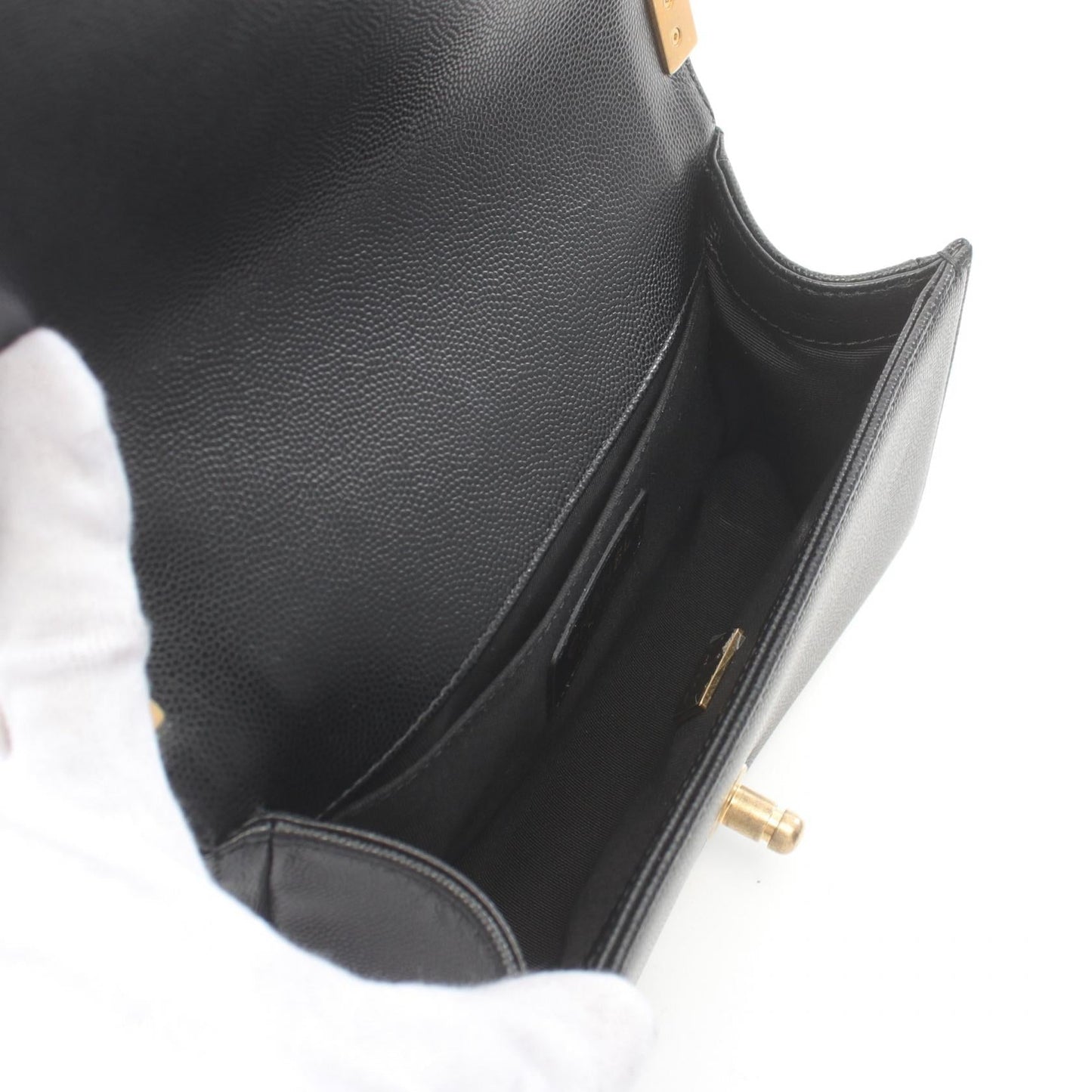 Chanel Boy Small Chevron Shoulder Bag Black