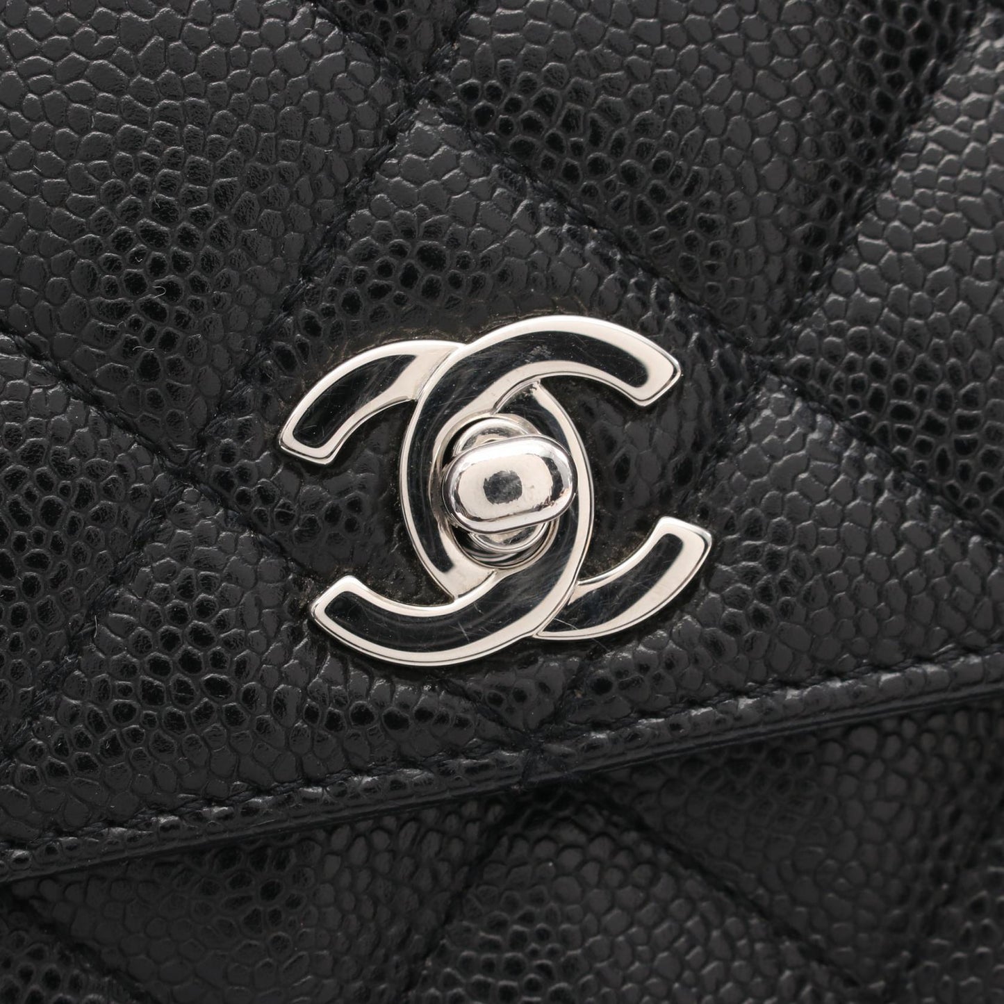 Chanel Matelasse Handbag Caviar Skin Black