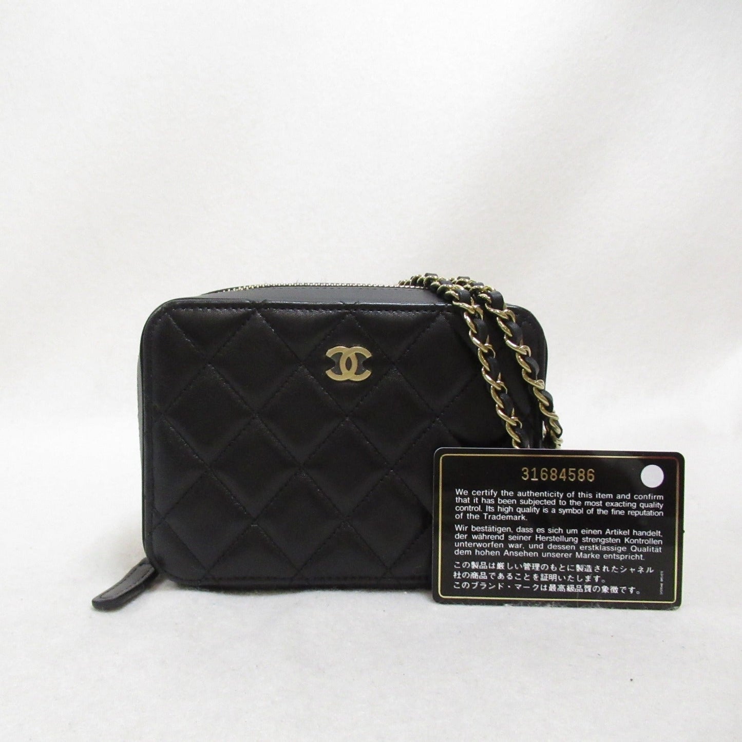 Chanel Mini Chain Shoulder Bag Lambskin Black
