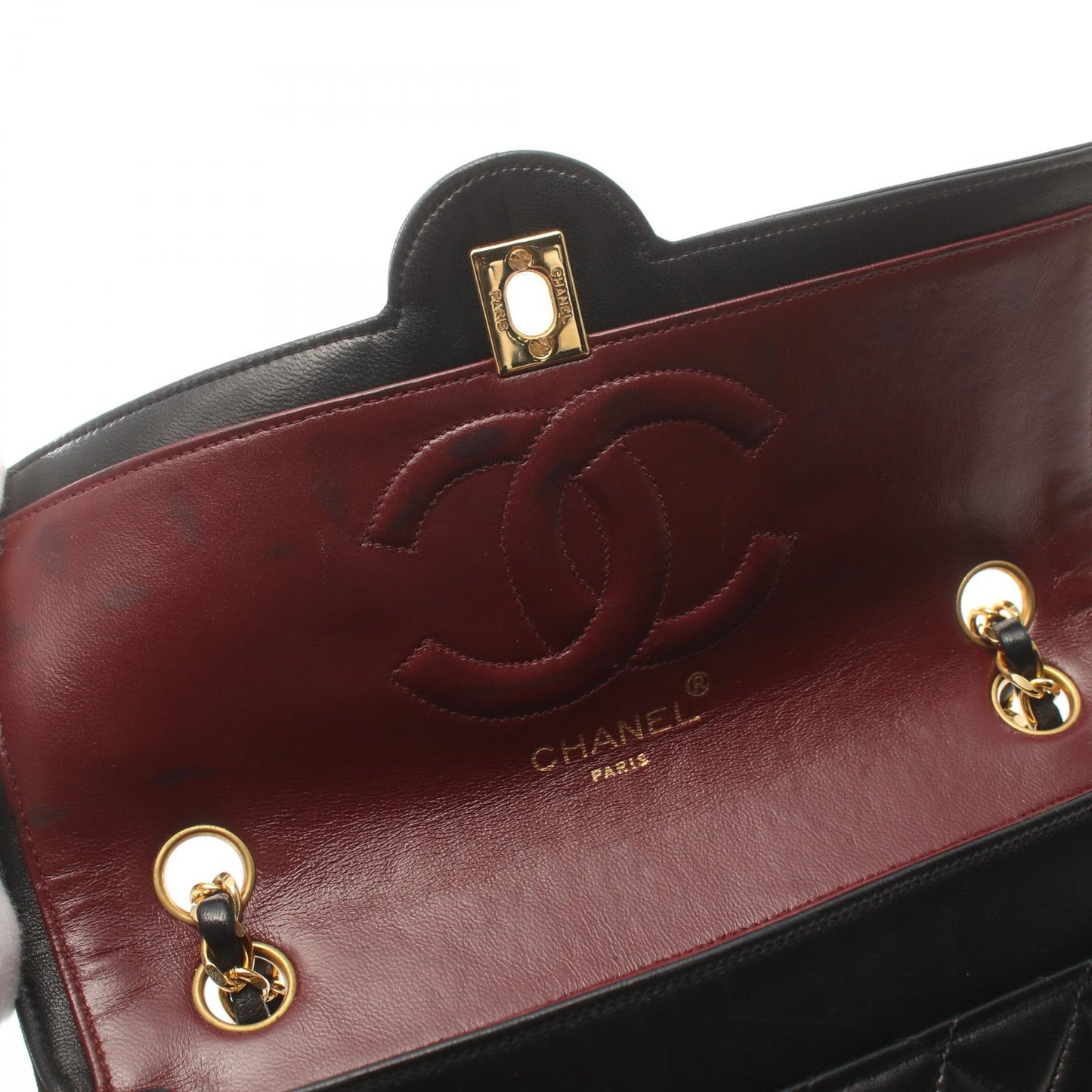 Chanel MATRASSE W Flap Chain Shoulder Bag Leather Shoulder Bag A01113 in New Condition
