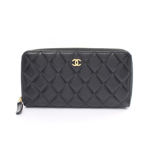 Chanel Quilted Leather Zip Around Wallet Leather Long Wallet in New Condition