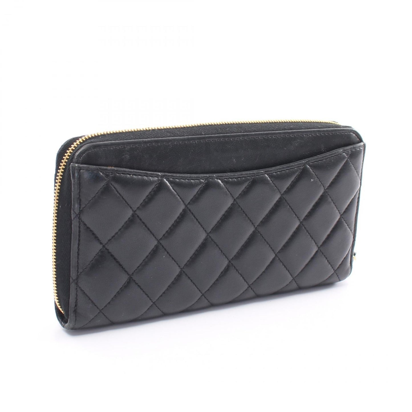 Chanel Quilted Leather Zip Around Wallet Leather Long Wallet in New Condition