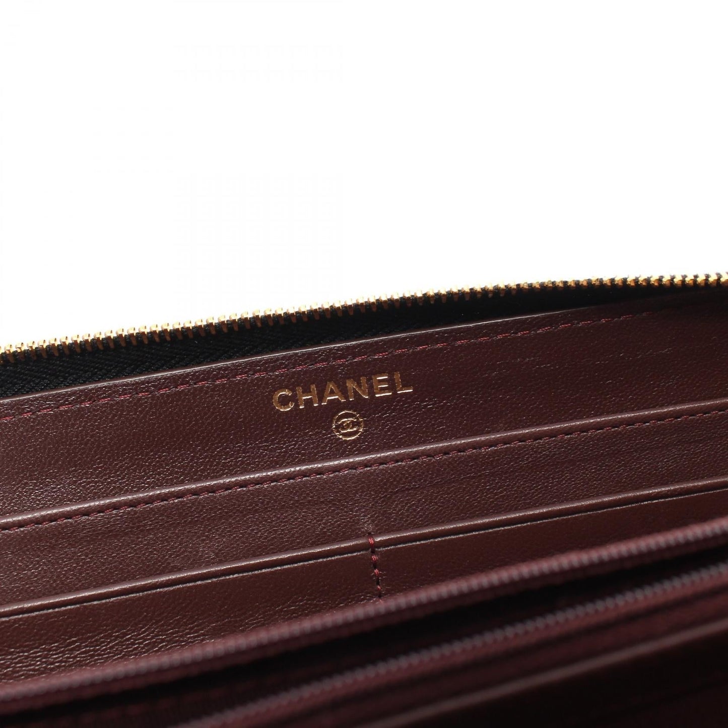 Chanel Quilted Leather Zip Around Wallet Leather Long Wallet in New Condition