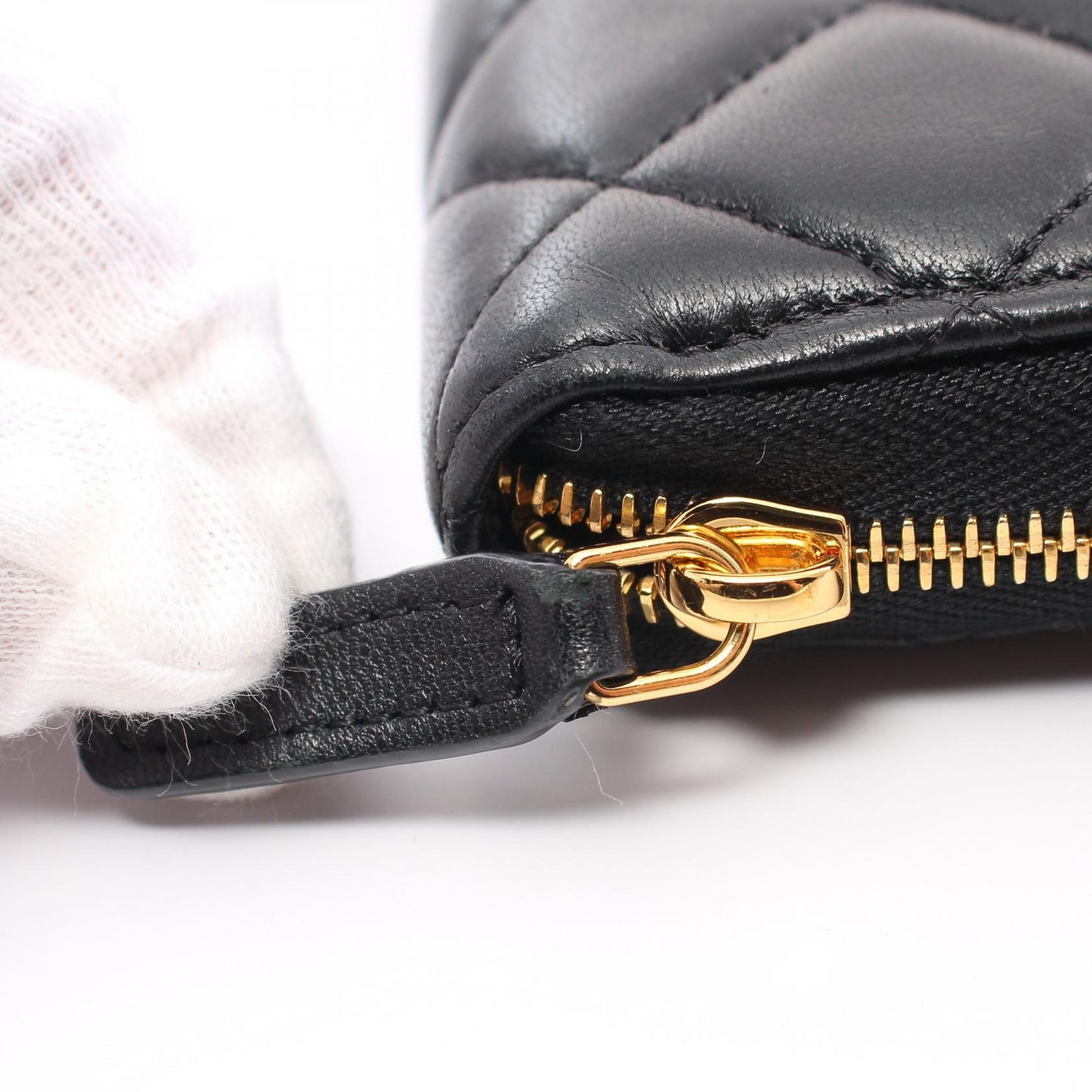 Chanel Quilted Leather Zip Around Wallet Leather Long Wallet in New Condition