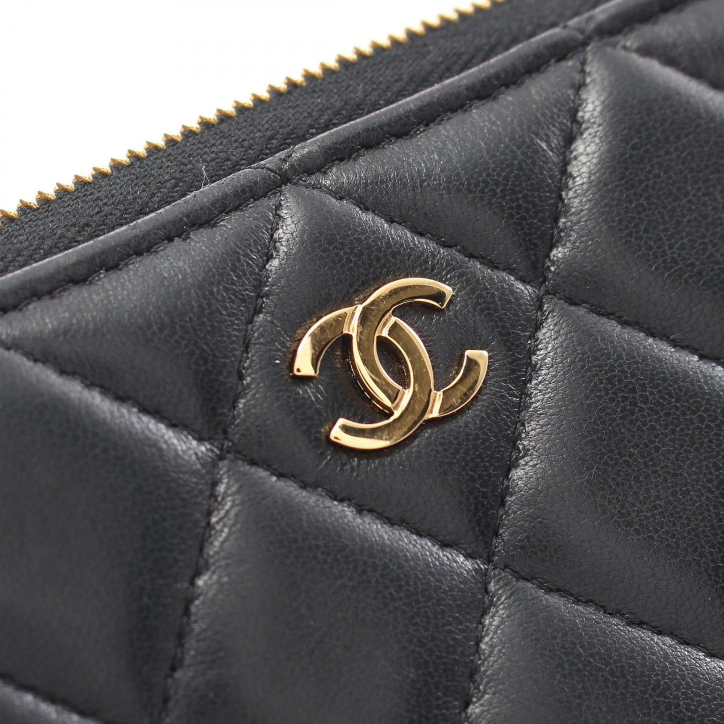 Chanel Quilted Leather Zip Around Wallet Leather Long Wallet in New Condition