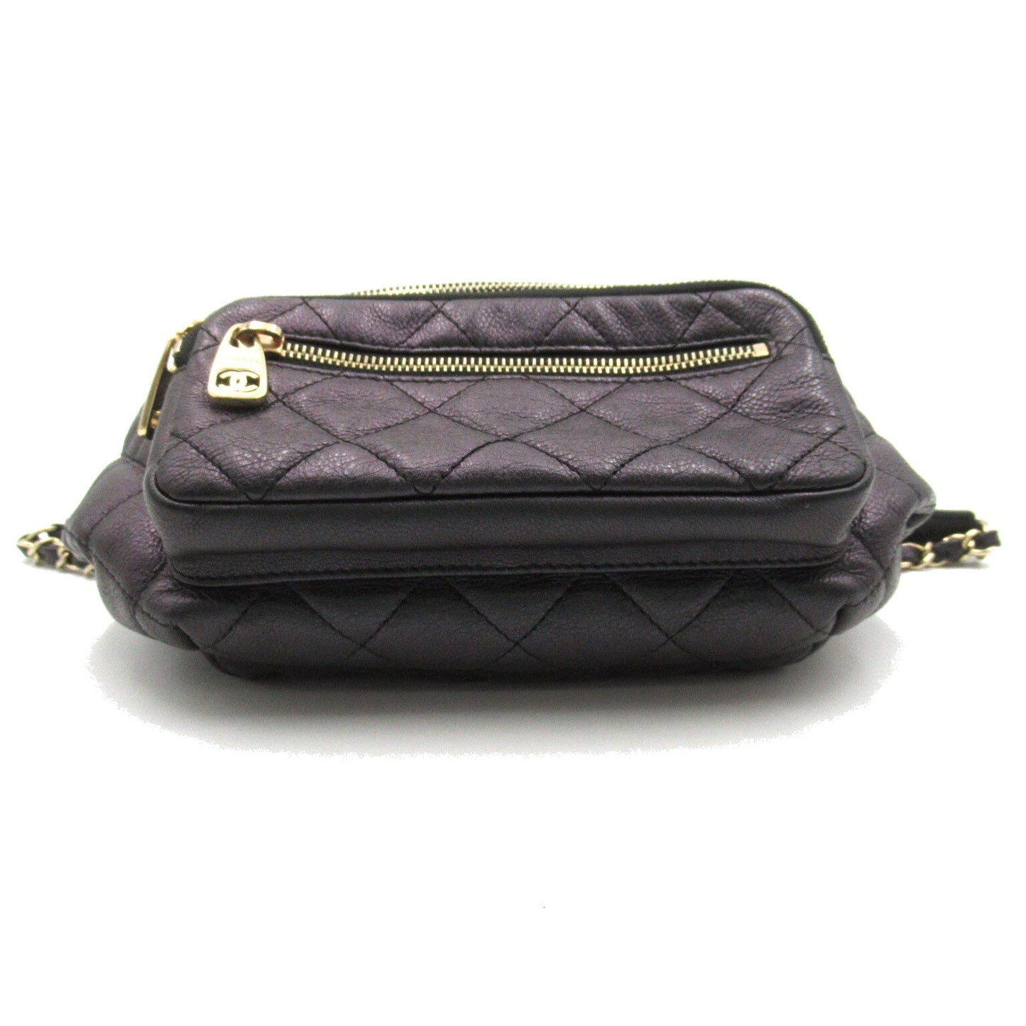 Chanel Quilted Leather Zip Belt Bag Leather Belt Bag AS0556 in New Condition