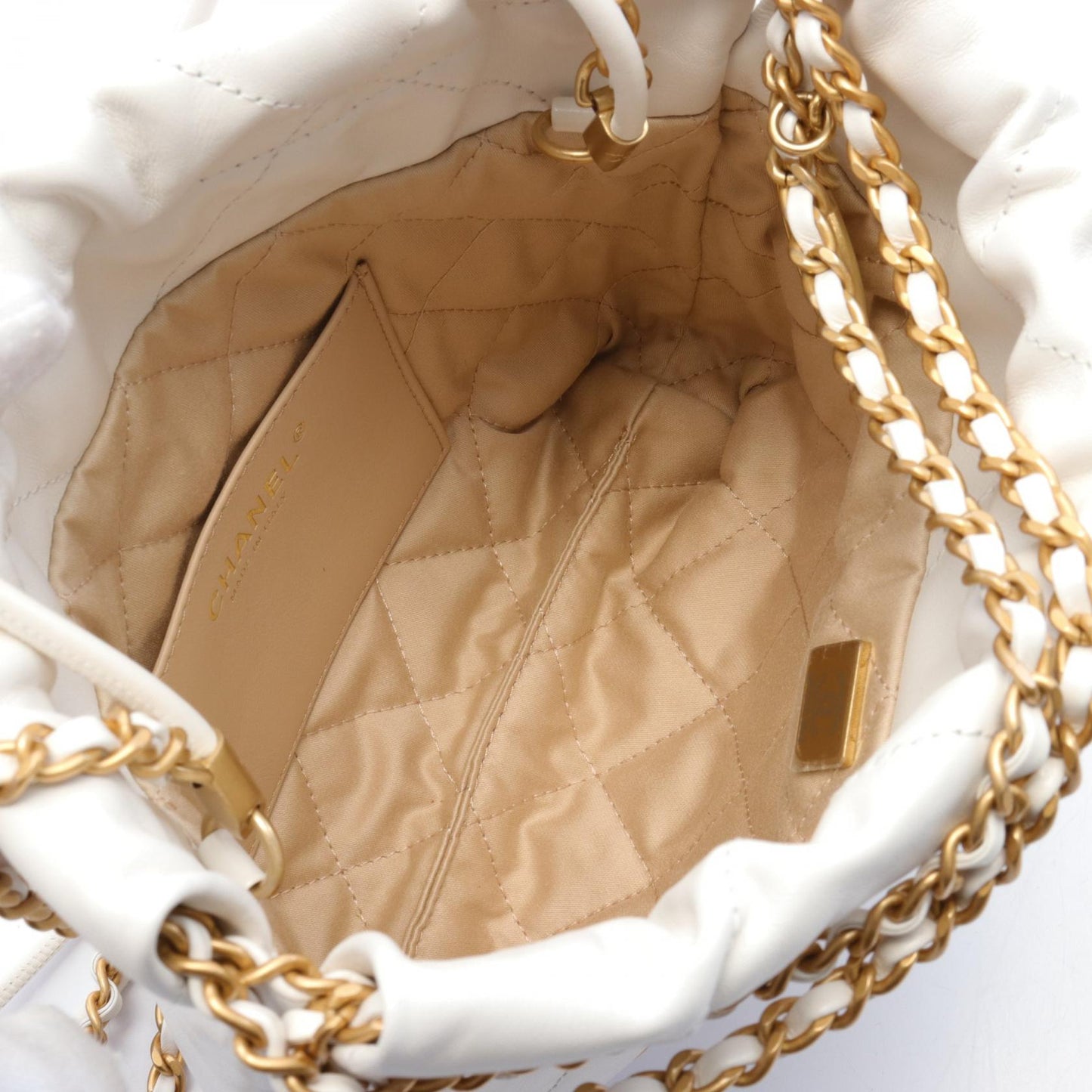 Chanel Leather Shoulder Bag White