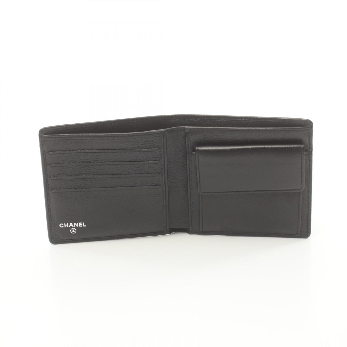 Chanel Camellia Bifold Wallet Leather Short Wallet in Great Condition