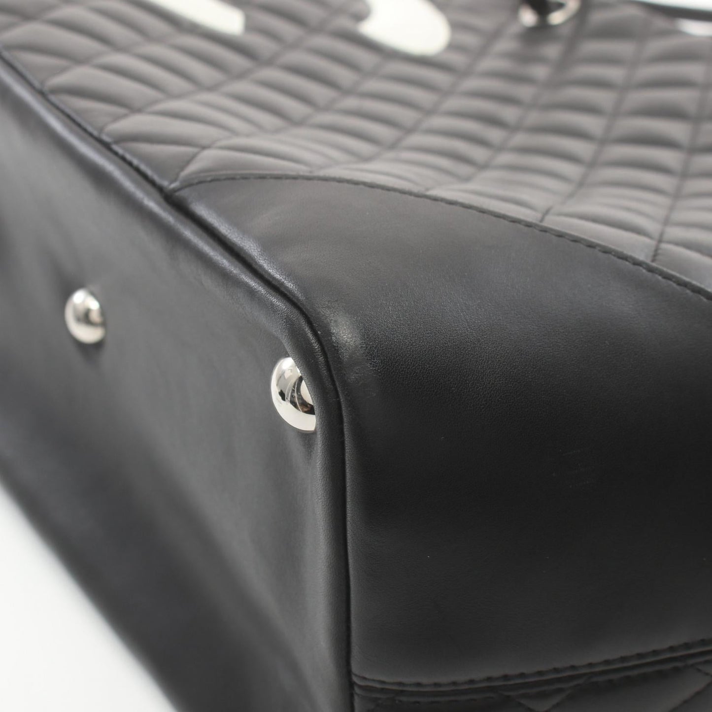 Chanel Cambon Quilted Leather Tote Bag Leather Tote Bag in New Condition