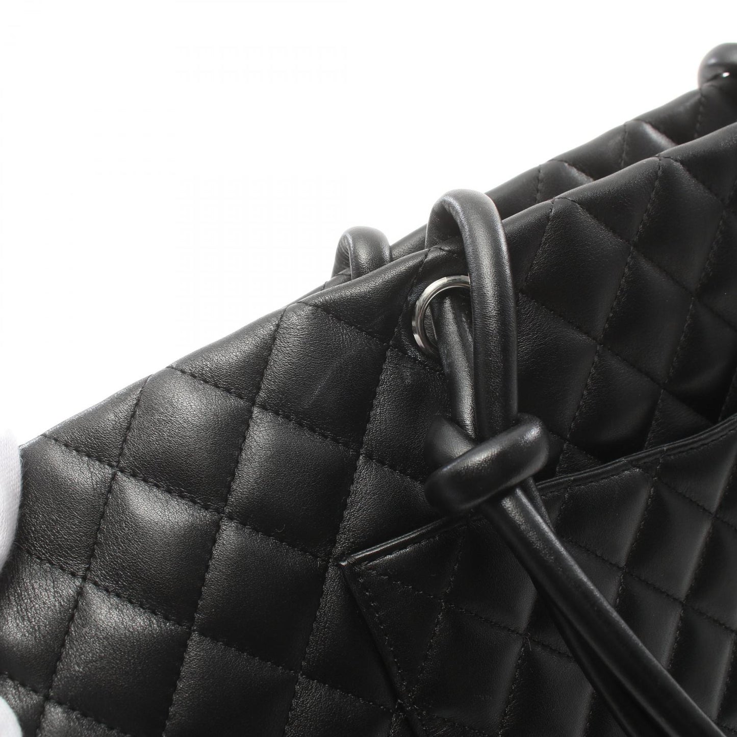 Chanel Cambon Quilted Leather Tote Bag Leather Tote Bag in New Condition