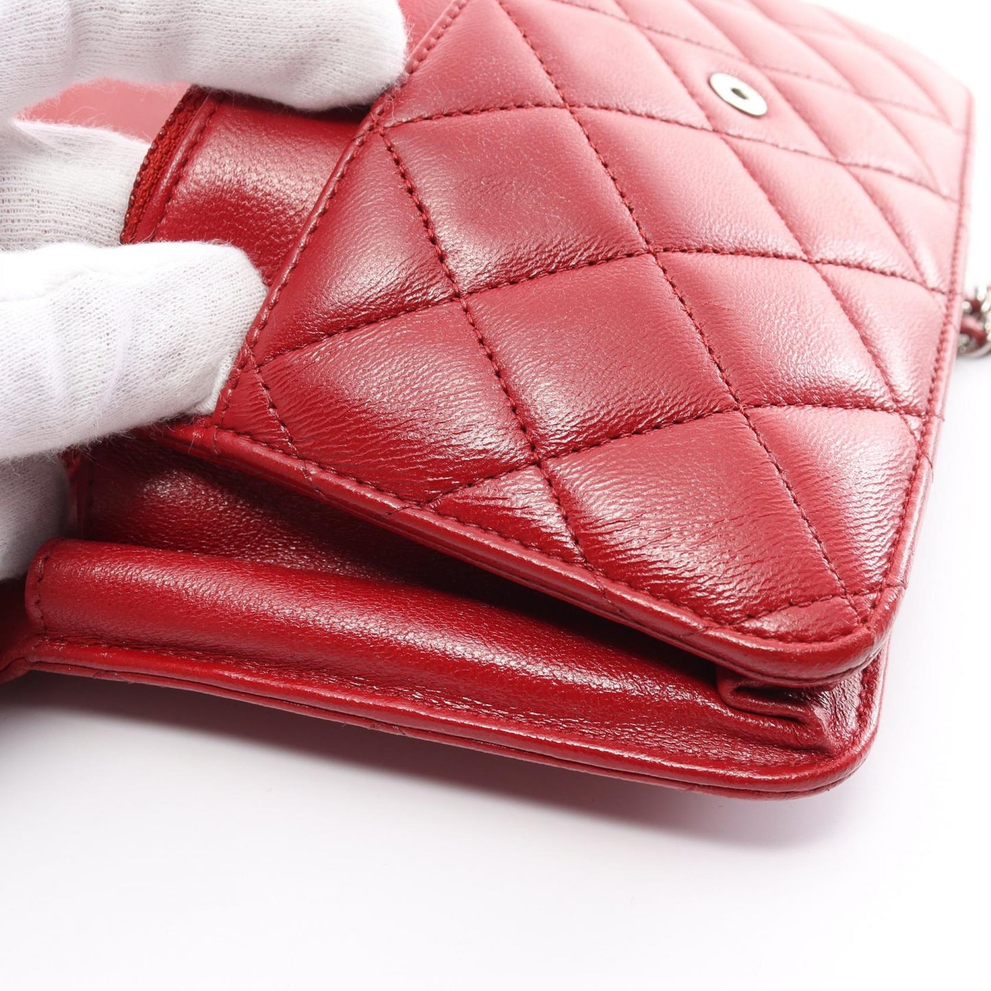 Chanel Matelasse Lambskin Shoulder Bag Red