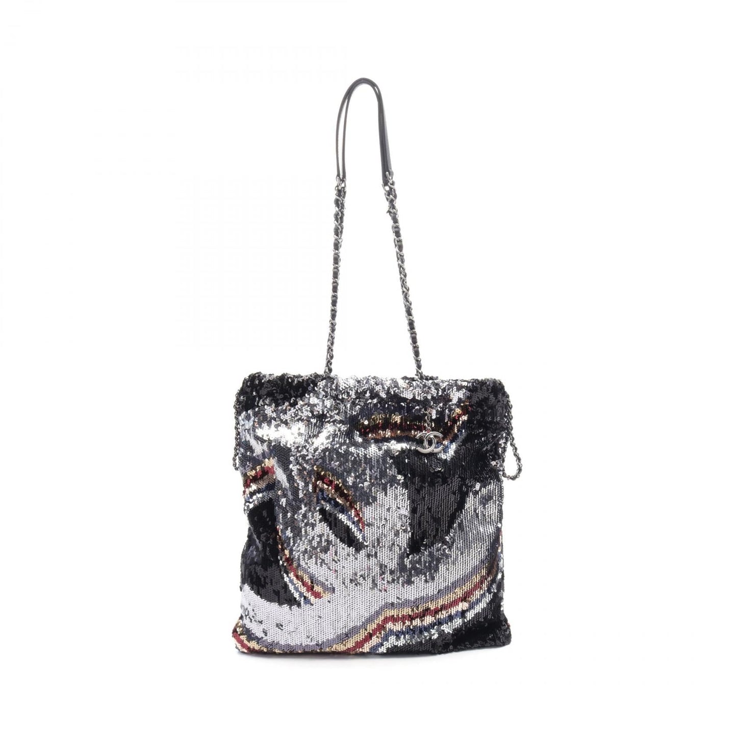 Chanel Leather Sequin Coco Mark Tote Bag